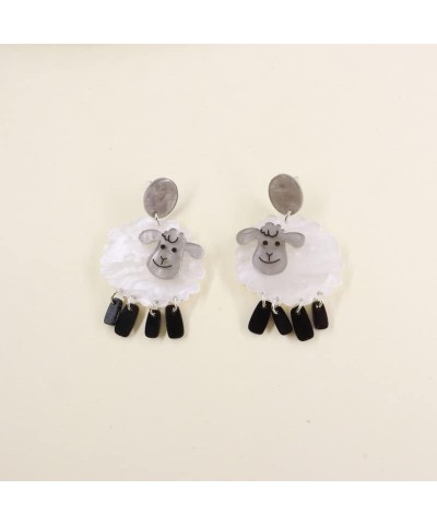 Funny Cute Kawaii Acrylic Animal Earrings, Sheep Panda Rabbit Goat Lamb Big Rooster Chicken Red Pink Lips Eyes Drop Dangle Ea...