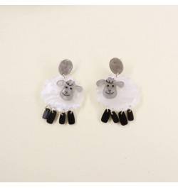 Funny Cute Kawaii Acrylic Animal Earrings, Sheep Panda Rabbit Goat Lamb Big Rooster Chicken Red Pink Lips Eyes Drop Dangle Ea...