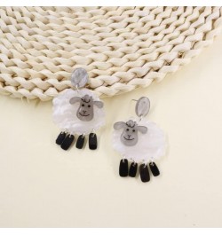 Funny Cute Kawaii Acrylic Animal Earrings, Sheep Panda Rabbit Goat Lamb Big Rooster Chicken Red Pink Lips Eyes Drop Dangle Ea...