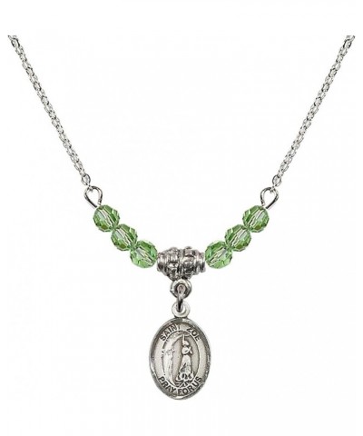 August Birth Month Bead Necklace with Catholic Patron Saint Petite Charm, 18 Inch Saint Zoe of Rome $33.24 Necklaces