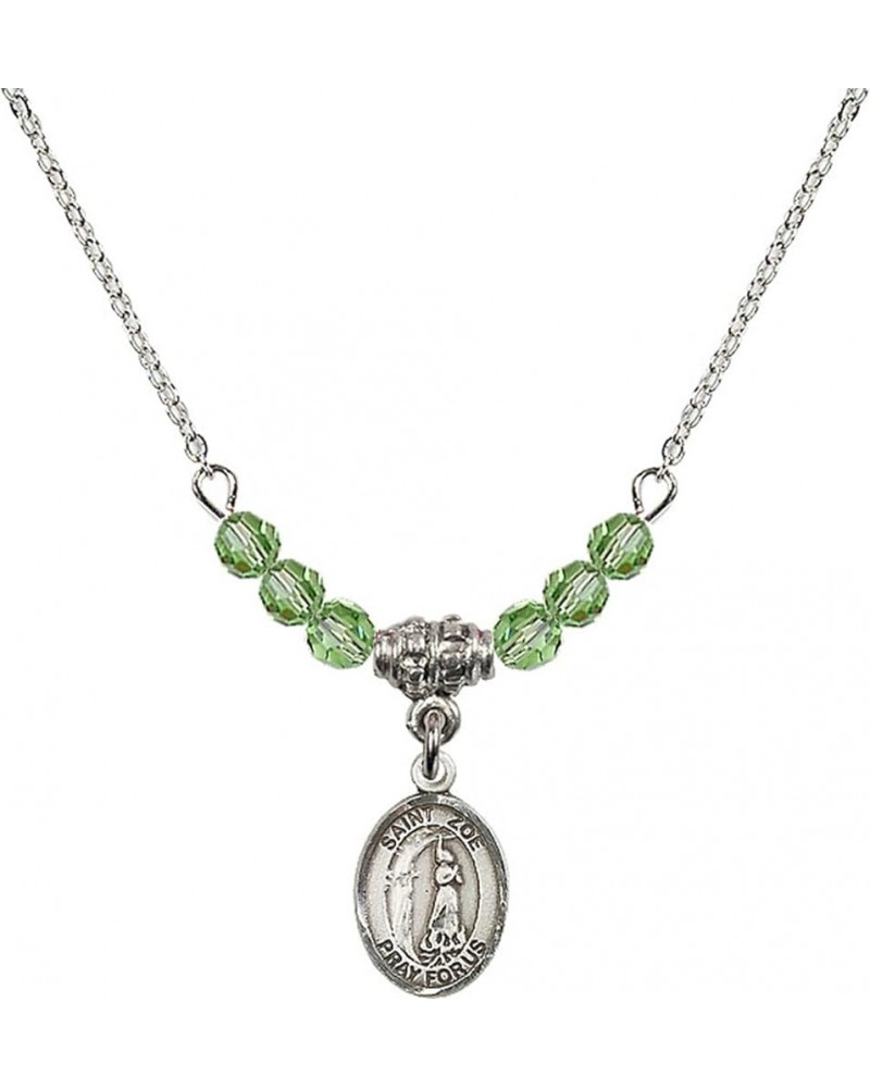 August Birth Month Bead Necklace with Catholic Patron Saint Petite Charm, 18 Inch Saint Zoe of Rome $33.24 Necklaces