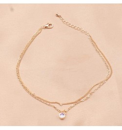 Gold Anklet for Women, 14K Gold Cuban Link Anklet Chains with Birthstone Charm, Cute Dainty Layering Anklets Chain Adjustable...