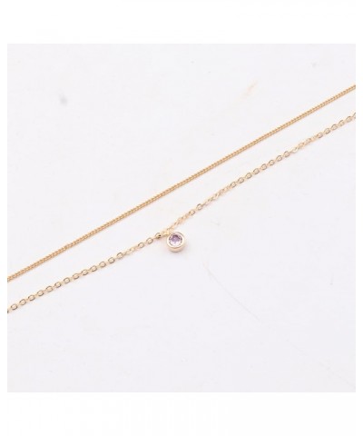 Gold Anklet for Women, 14K Gold Cuban Link Anklet Chains with Birthstone Charm, Cute Dainty Layering Anklets Chain Adjustable...