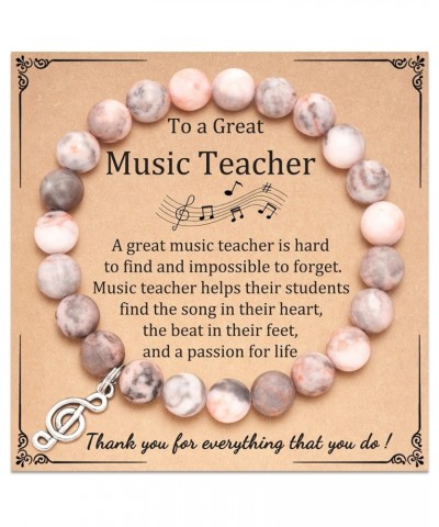 Teacher Appreciation Gifts, Teacher Gifts for Women with Gift Message Card, Natural Stone Beads Musical Note/Tree Charm Brace...