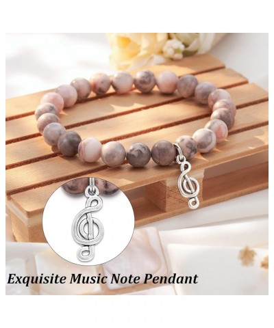 Teacher Appreciation Gifts, Teacher Gifts for Women with Gift Message Card, Natural Stone Beads Musical Note/Tree Charm Brace...