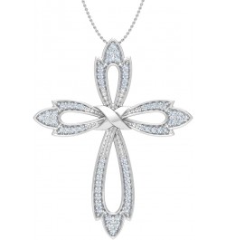 1/10 to 1/2 Carat Diamond Cross Pendant Necklace in 10K White Gold (Silver Chain Included) PD-05212-I2I3-10KWX $134.90 Necklaces