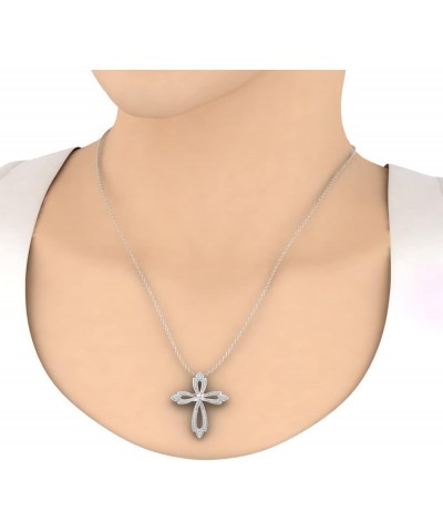 1/10 to 1/2 Carat Diamond Cross Pendant Necklace in 10K White Gold (Silver Chain Included) PD-05212-I2I3-10KWX $134.90 Necklaces