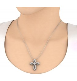 1/10 to 1/2 Carat Diamond Cross Pendant Necklace in 10K White Gold (Silver Chain Included) PD-05212-I2I3-10KWX $134.90 Necklaces