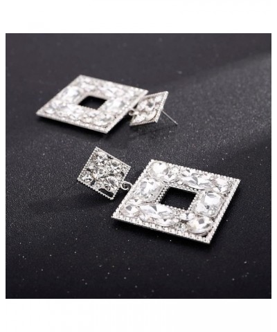 Rhinestone Geometric Bling Earrings Boho Crystal Earrings Bridal Wedding Earrings Rhinestone Statement Earrings for Women and...