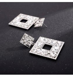 Rhinestone Geometric Bling Earrings Boho Crystal Earrings Bridal Wedding Earrings Rhinestone Statement Earrings for Women and...