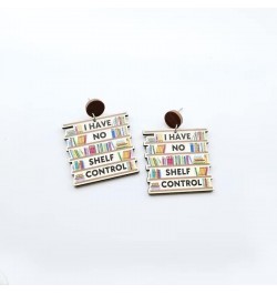 Irregular Wooden Bookshelf Drop Dangle Earrings Fun Book Club Book Lover Earrings Librarian Earrings Decorative Earrings Gift...