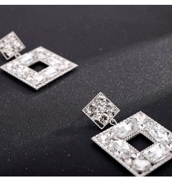 Rhinestone Geometric Bling Earrings Boho Crystal Earrings Bridal Wedding Earrings Rhinestone Statement Earrings for Women and...