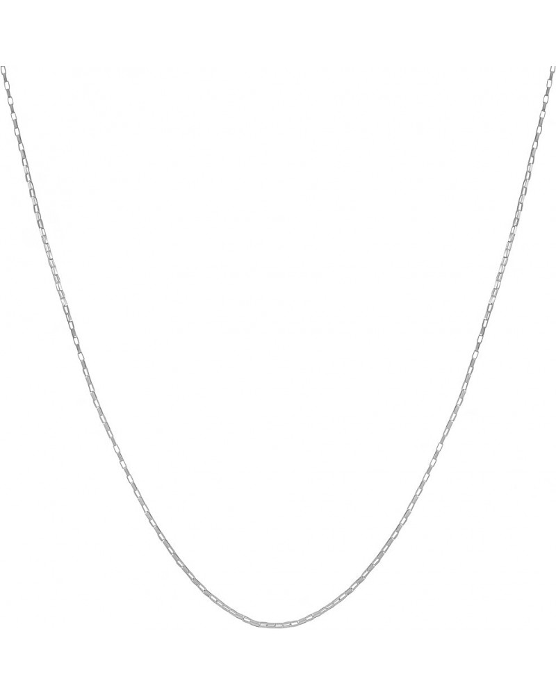 14k Yellow, White or Rose Gold 0.7 mm Long Box Chain (16, 18, 20, 22, 24, or 30 inch) 20 Inches White Gold $48.80 Necklaces