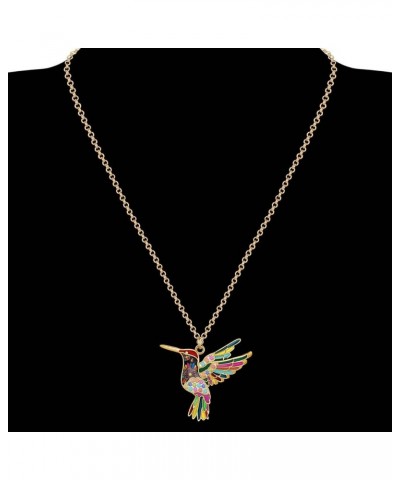 Cute Enamel Hummingbird Necklace Birds Rhinestones Pendant Jewelry Gifts Multicolor $7.01 Necklaces