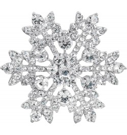 Crystal Winter Snowflake Brooch pins for Women Silver Tone $10.00 Brooches & Pins