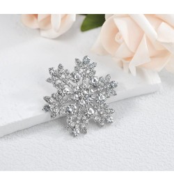 Crystal Winter Snowflake Brooch pins for Women Silver Tone $10.00 Brooches & Pins