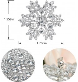 Crystal Winter Snowflake Brooch pins for Women Silver Tone $10.00 Brooches & Pins