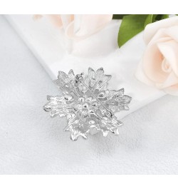 Crystal Winter Snowflake Brooch pins for Women Silver Tone $10.00 Brooches & Pins