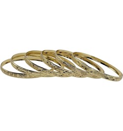 14k Gold Plated Bangle Set of 6 Bangles for Women Diamond Cut Stackable Bollywood Bracelets Gold Size 5 - 2.50in diameter $10...