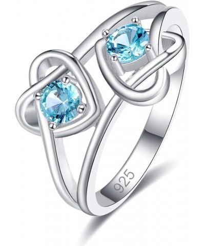 925 Sterling Silver Plated Created Blue Topaz Womens Ring Best Gift for Women Girls Light blue $4.05 Rings