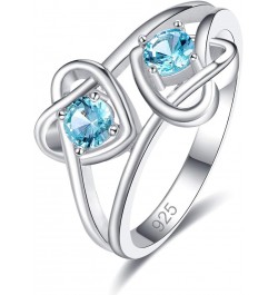 925 Sterling Silver Plated Created Blue Topaz Womens Ring Best Gift for Women Girls Light blue $4.05 Rings