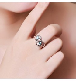 925 Sterling Silver Plated Created Blue Topaz Womens Ring Best Gift for Women Girls Light blue $4.05 Rings