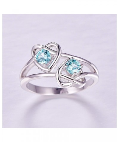 925 Sterling Silver Plated Created Blue Topaz Womens Ring Best Gift for Women Girls Light blue $4.05 Rings