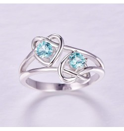 925 Sterling Silver Plated Created Blue Topaz Womens Ring Best Gift for Women Girls Light blue $4.05 Rings