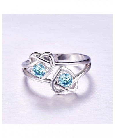 925 Sterling Silver Plated Created Blue Topaz Womens Ring Best Gift for Women Girls Light blue $4.05 Rings