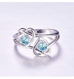 925 Sterling Silver Plated Created Blue Topaz Womens Ring Best Gift for Women Girls Light blue $4.05 Rings