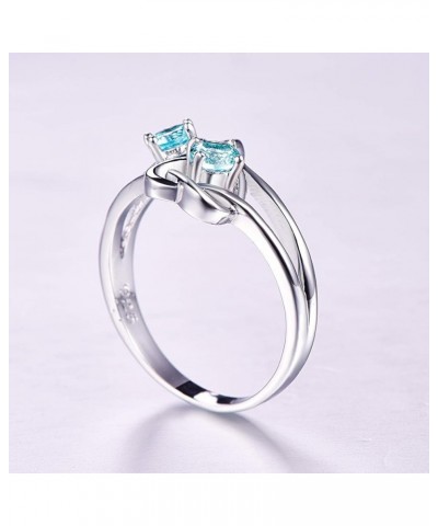 925 Sterling Silver Plated Created Blue Topaz Womens Ring Best Gift for Women Girls Light blue $4.05 Rings