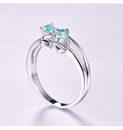 925 Sterling Silver Plated Created Blue Topaz Womens Ring Best Gift for Women Girls Light blue $4.05 Rings