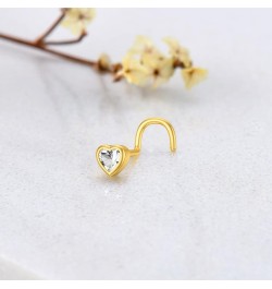 Solid 14K Gold Nose Stud Nose Ring Hoop Cartilage Earring Hoop 18G 20 Gauge with CZ Piercing Jewelry Gift for Women Men Girl ...