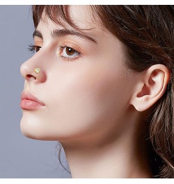 Solid 14K Gold Nose Stud Nose Ring Hoop Cartilage Earring Hoop 18G 20 Gauge with CZ Piercing Jewelry Gift for Women Men Girl ...