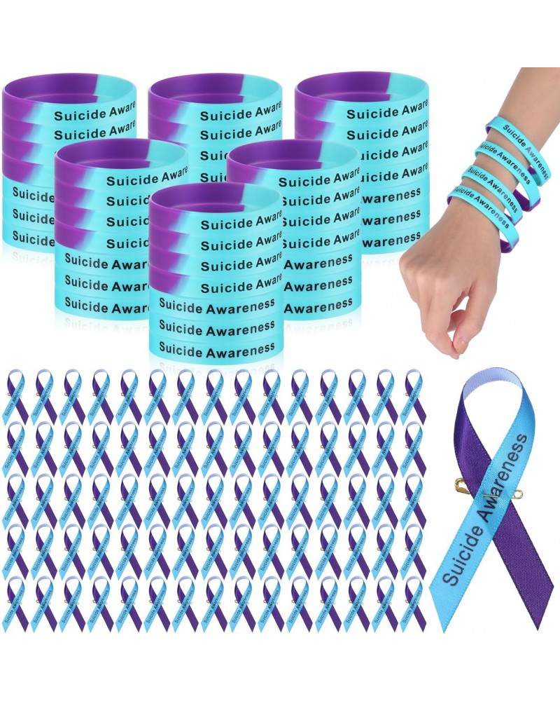 150 Set Multiple Suicide Awareness Accessories Set Suicide Prevention Silicone Wristband Bracelet Suicide Prevention Awarenes...