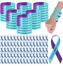 150 Set Multiple Suicide Awareness Accessories Set Suicide Prevention Silicone Wristband Bracelet Suicide Prevention Awarenes...