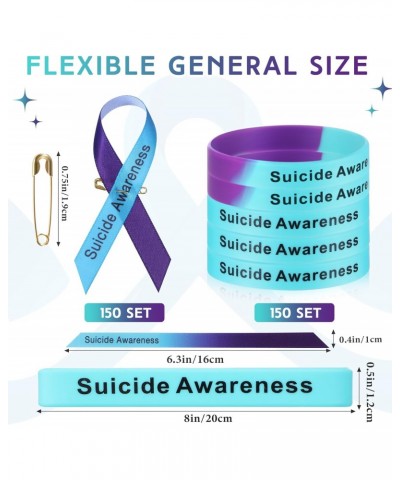 150 Set Multiple Suicide Awareness Accessories Set Suicide Prevention Silicone Wristband Bracelet Suicide Prevention Awarenes...