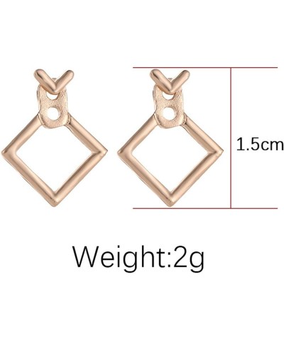 Boho Rhombus Geometric Earrings Stud Gold Statement Square Dangle Earrings Lightweight Minimalist Square Hoop Drop Earrings V...