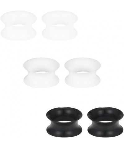 3 Pairs Ultra Thin Silicone Ear Skin Flexible Flesh Tunnel Expander Stretching Gauge Earlets Plug Gauges Kit Same Sizes 6G-20...