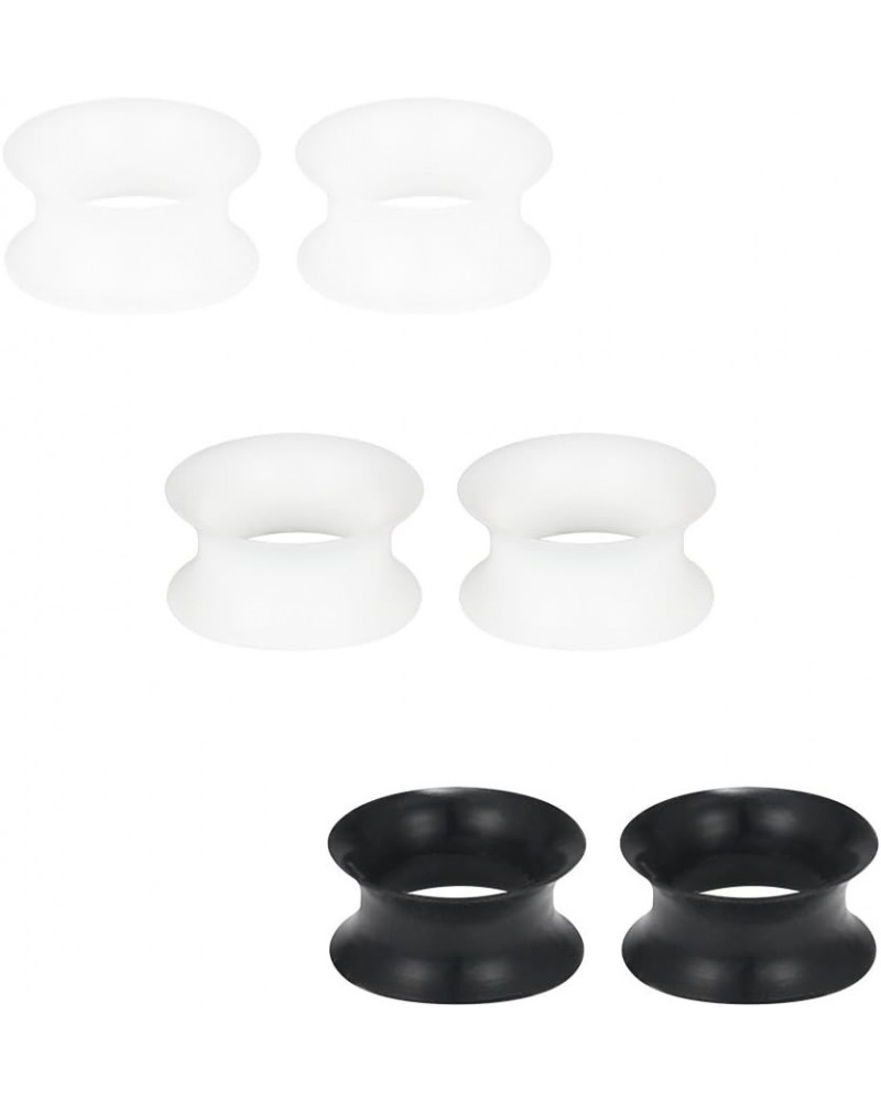 3 Pairs Ultra Thin Silicone Ear Skin Flexible Flesh Tunnel Expander Stretching Gauge Earlets Plug Gauges Kit Same Sizes 6G-20...