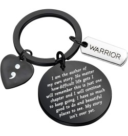 Semicolon Keychain My Story Isn't Over Yet Mental Health Awareness Jewelry Suicide Prevention Awareness Gift Author Story Bla...