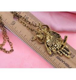 Cute Antique Inspired Golden Tone Owl Bird Topaz Color Crystal Animal Pendant Necklace Gold $12.38 Necklaces