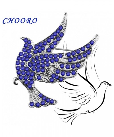 Sorority Inspired Blue Rhinestone Dove Brooch Pin 1920 Greek Sorority Jewelry Gift for Finer Women Blue pigeon Brooch $8.10 B...