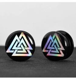 1 Pair Acrylic Solid Screw On Ear Plugs Tunnels Scandinavian Norse Viking Symbol Resin Allergy Free Stretcher For Women Men B...