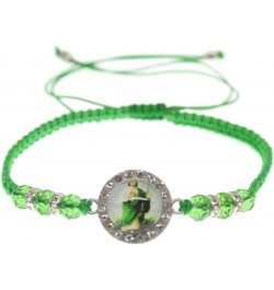 Saint Jude Gold Tone Medal with Green Beads Green String Jude10 $8.31 Bracelets