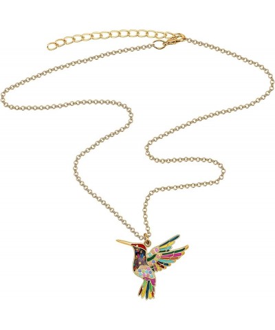 Cute Enamel Hummingbird Necklace Birds Rhinestones Pendant Jewelry Gifts Multicolor $7.01 Necklaces