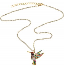 Cute Enamel Hummingbird Necklace Birds Rhinestones Pendant Jewelry Gifts Multicolor $7.01 Necklaces