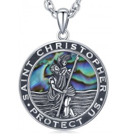 S925 Sterling Silver St Michael/St Christopher/St Benedict/St Jesus Medal Necklace for Men Women Archangel Raguel/Uriel Prote...