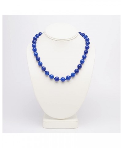 Women's Gemstone Necklace - Handmade 12mm Natural Gemstone Necklace For Women Magnetic Clasp Royal Blue $25.08 Necklaces