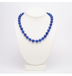 Women's Gemstone Necklace - Handmade 12mm Natural Gemstone Necklace For Women Magnetic Clasp Royal Blue $25.08 Necklaces